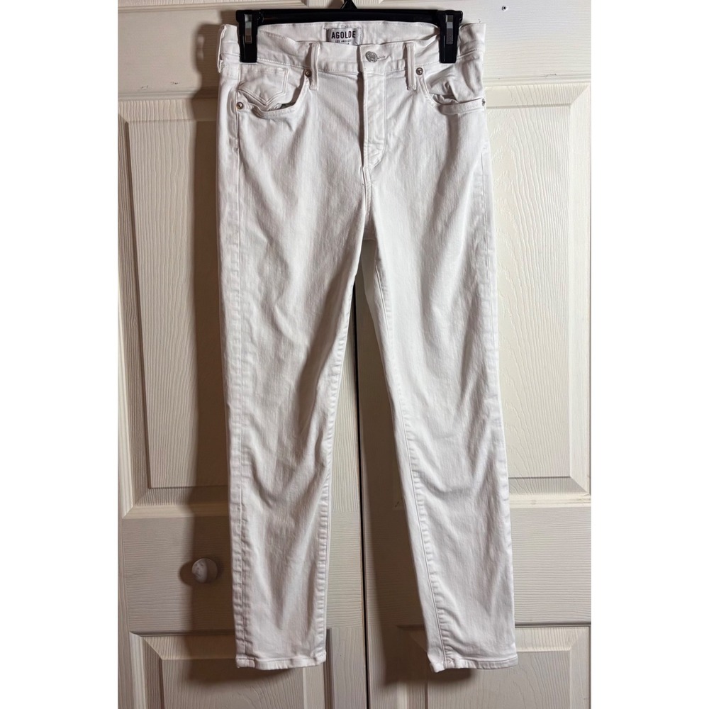 AGOLDE Filter Free White Slim Fit Jeans High Rise Premium Denim Size 28 USA
